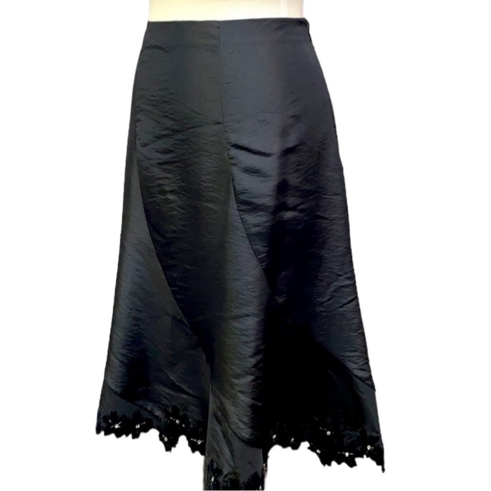 Expo NY Taffeta Scalloped Velvet Beaded Hem Skirt